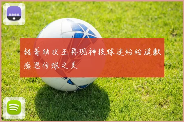 错哥助攻王再现神技球迷纷纷道歉感恩传球之美